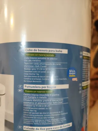 Cubo basura pedal LIVARNO home 17x26cm