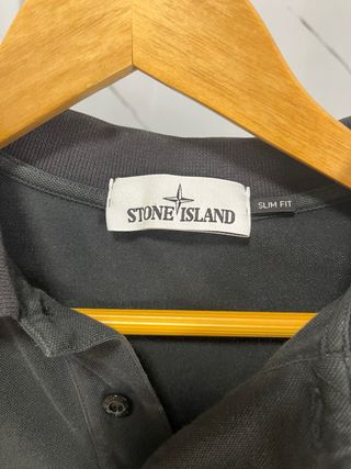 Polo Stone Island Gris Carbón Talla M Slim Fit