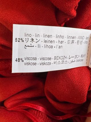 Mono chaleco con lino teja/rojo