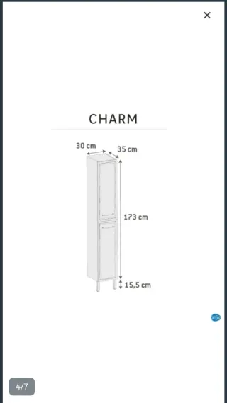 Columna de baño blanca y dorada nueva