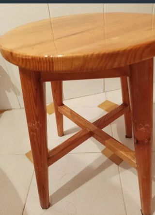 Banqueta redonda de madera