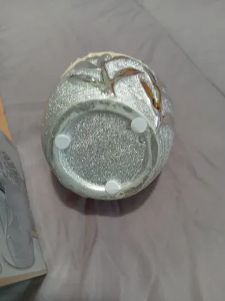 Joyero cerámica manzana plateada