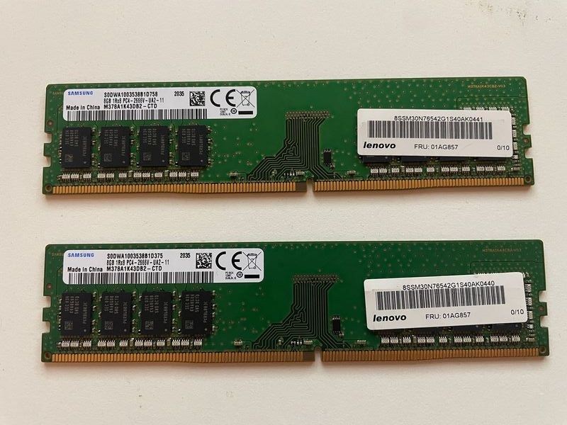 2x 8GB DDR4 2666MHz Samsung RAM