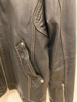 Leather Biker Jacket Green Coast Cafe Racer...
