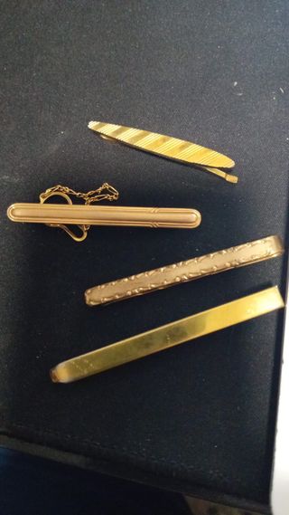 Lote 4 Pinzas de Corbata Doradas
