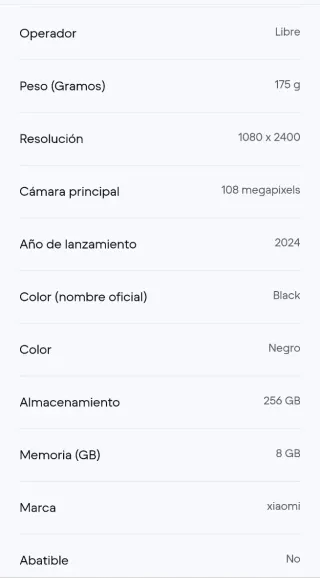 Xiaomi Redmi Note 13 Negro 256GB