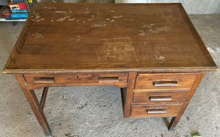 Tavolo da ufficio vintage in legno