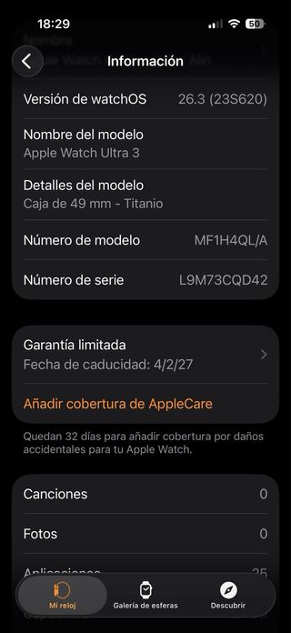 Apple Watch Ultra 3 GPS + Cellular Negro