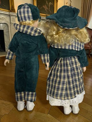 Pareja Muñecos Porcelana KMACHI 40cm Vintage