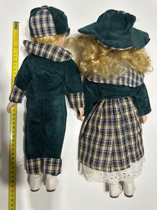 Pareja Muñecos Porcelana KMACHI 40cm Vintage