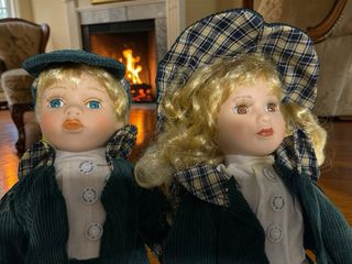 Pareja Muñecos Porcelana KMACHI 40cm Vintage