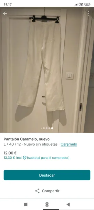 Pantalón ancho Caramelo beige nuevo