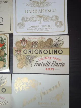 Antiche etichette vini piemontesi - Inizi '900