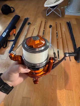 Set Cañas Surfcasting + Carrete + Funda