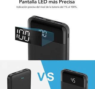 Batería Externa 10400mAh Power Bank LED