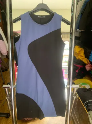 Vestido Shana Negro y Azul Talla M