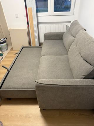 Sofá Cama Gris Tela 190cm