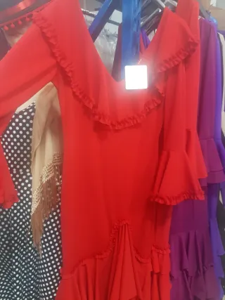Vestido de Flamenca Rojo y Morado