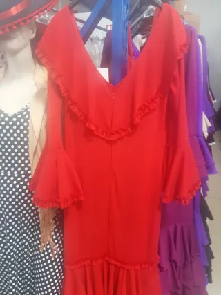 Vestido de Flamenca Rojo y Morado