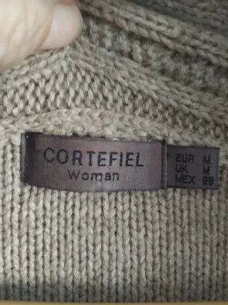 Chaqueta Cortefiel punto ochos beige Talla M