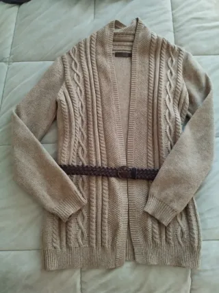 Chaqueta Cortefiel punto ochos beige Talla M