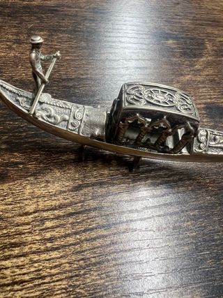 Miniatura Antigua Góndola Plata Ley 925 mm