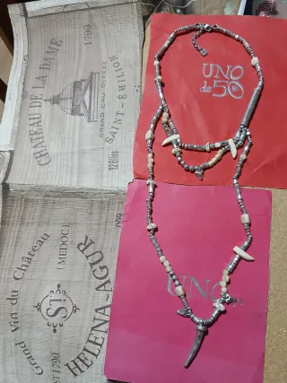 Collar Uno de 50 Plata y Hueso