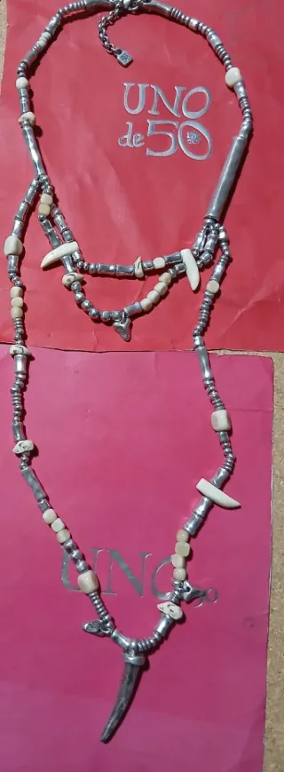 Collar Uno de 50 Plata y Hueso