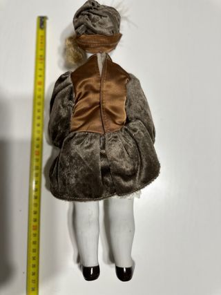 Muñeca Porcelana Vintage 40cm Terciopelo
