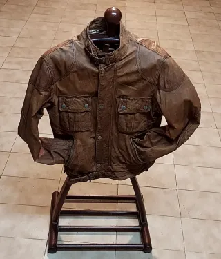 Chaqueta de piel diseño marrón,unisex.