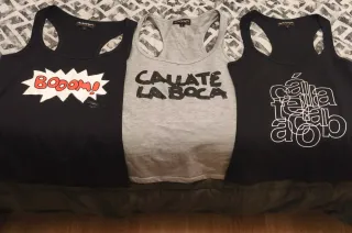 Lote 3 Camisetas Gráfica Negra y Gris