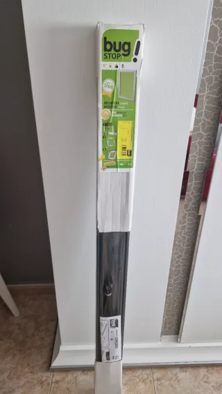 Mosquitera corredera gris Leroy Merlín 140x90