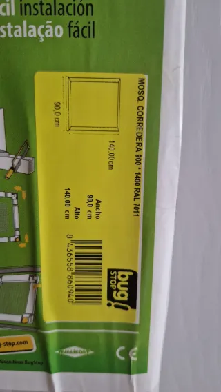 Mosquitera corredera gris Leroy Merlín 140x90