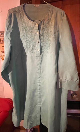 Camicia lunga in puro lino donna