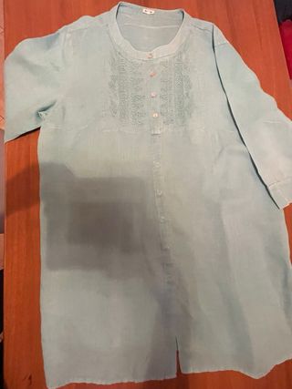 Camicia lunga in puro lino donna