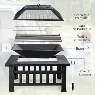 Brasero Exterior Jardin 3 en 1