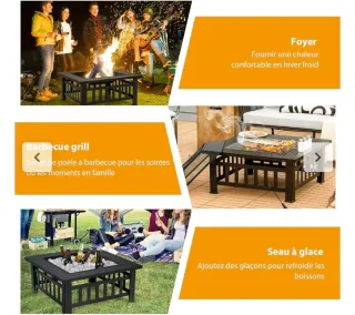 Brasero Exterior Jardin 3 en 1