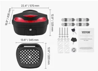 Baúl Moto 48L Negro Carbono