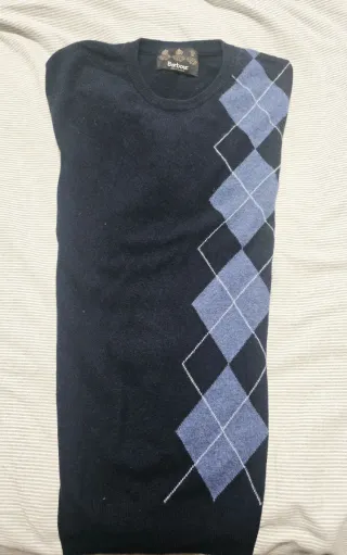 Jersey Barbour Lana Angora Azul Marino XL