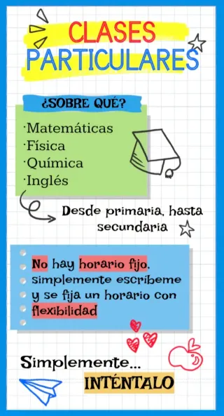 Clases particulares nivel de primaria y eso.