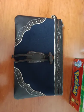 Bolso Rociero Negro y Azul