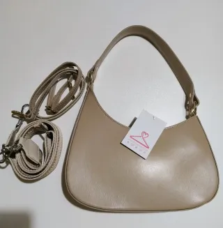 Borsa vera pelle beige