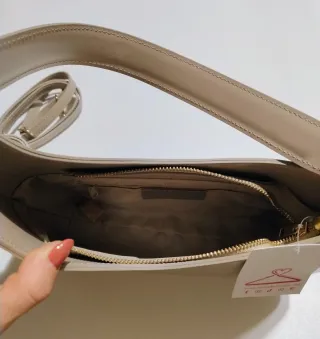 Borsa vera pelle beige