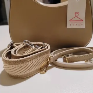 Borsa vera pelle beige