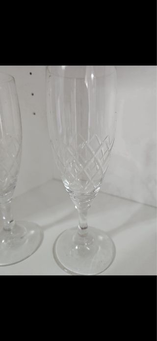 Copas de cristal tallado corte diamante