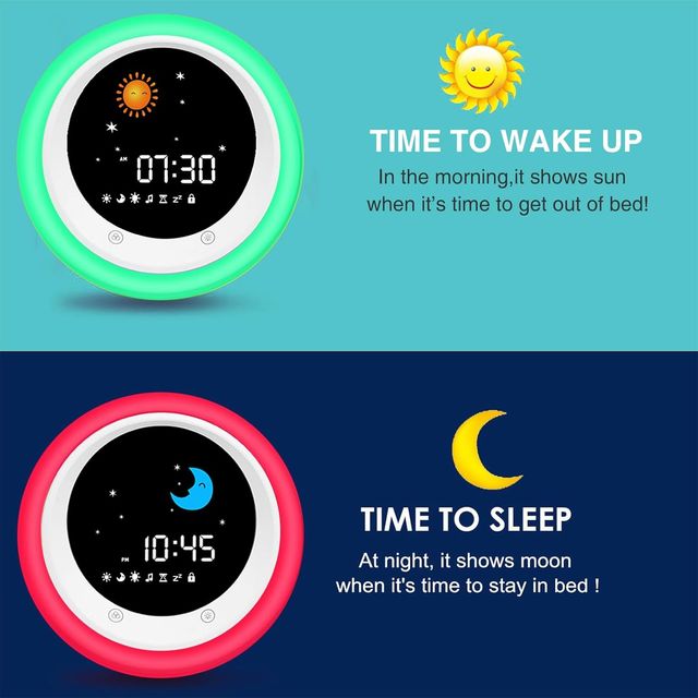 Reloj Despertador Infantil Sol y Luna