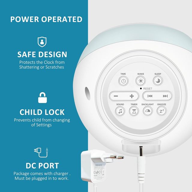 Reloj Despertador Infantil Sol y Luna