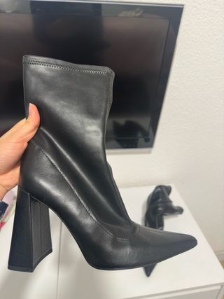 Botines negros elegantes tacón ancho