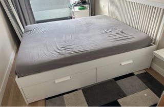 Cama Brimnes Ikea Blanca con Cajones