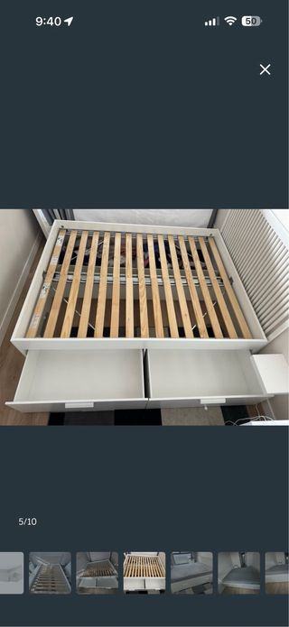 Cama Brimnes Ikea Blanca con Cajones